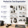 PSLER 22"×22" White Pegboard Kit with 17 Accessories, Garage Office