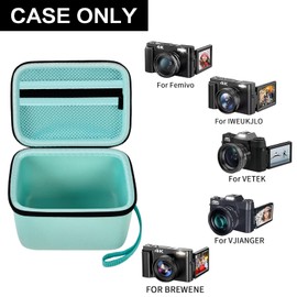 COMECASE - Funda para cámara Vlogging compatible con Femivo/para IWEUKJLO/para VETEK/para OIEXI 4K 48MP cámaras digitales para Youtube. Vlog Cámara de almacenamiento para lente, cable y otros