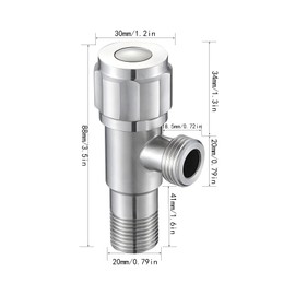 CYILIUEN G1/2" Plum Blossom Wheel Bathroom Angle Valve Stainless Steel Angle Valve Wall Mounted for Kitchen, Bathroom, Toilets, 1407A1
