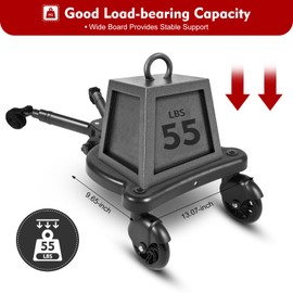 Universal Pram Pedal Adapter, Stroller Board with Detachable Seat, Comfort Wheeled Board Stroller Ride Board with Wheels, Holds Children Up to 25kg, 55×33×36cm