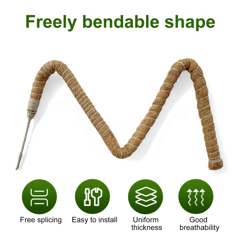 25.2-Inch 2PC Double-Layered Coconut Coir Stick with Hemp Rope Eco-Friendly