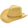 Fidra Unisex Natural Straw Cowboy Hat with Leather Headband (one