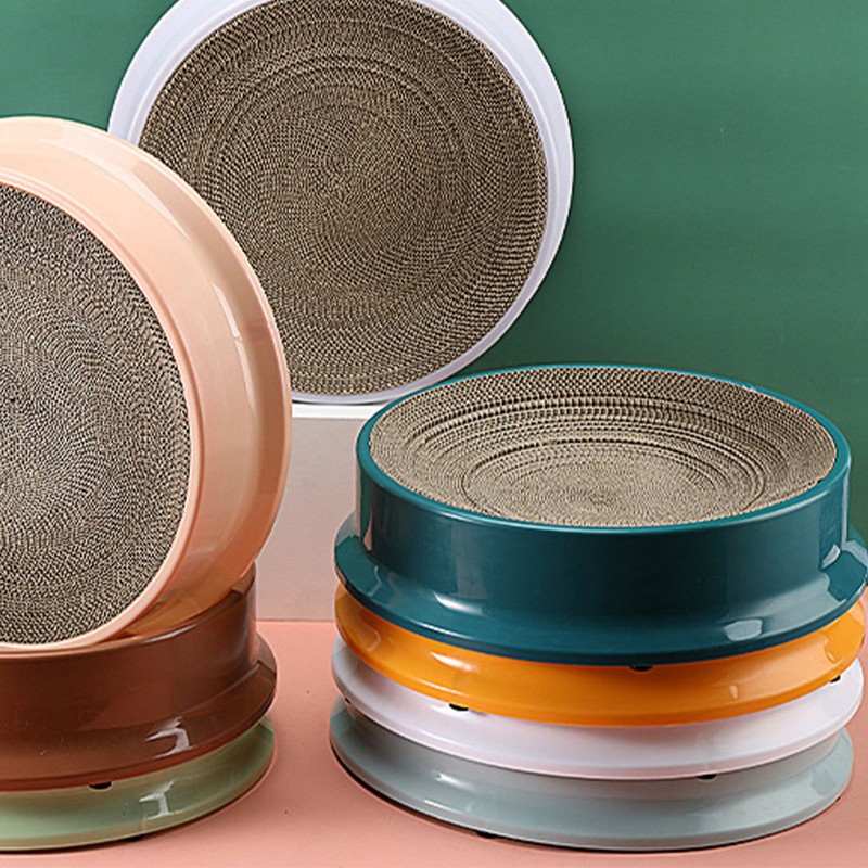 Cat Scratcher Bed with Replaceable Scratching Board Large Round Shape