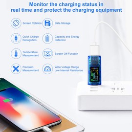 USB Tester Voltmeter USB Power Meter USB Multimeter Voltage and Current Tester 0-4A 3.7-30V PD QC Digital Tester Capacity Voltage Tester Current Tester