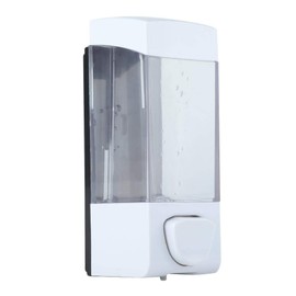 Wall Mount Soap Dispenser, 350 ml Bathroom Manual Plastic Soap Liquid Lotion Shampoo Dispenser Holder Wall Mounted 6.89 x 2.48 x 3.07 Inches with Screw Accessories for Bathroom, Kitchen, Ho