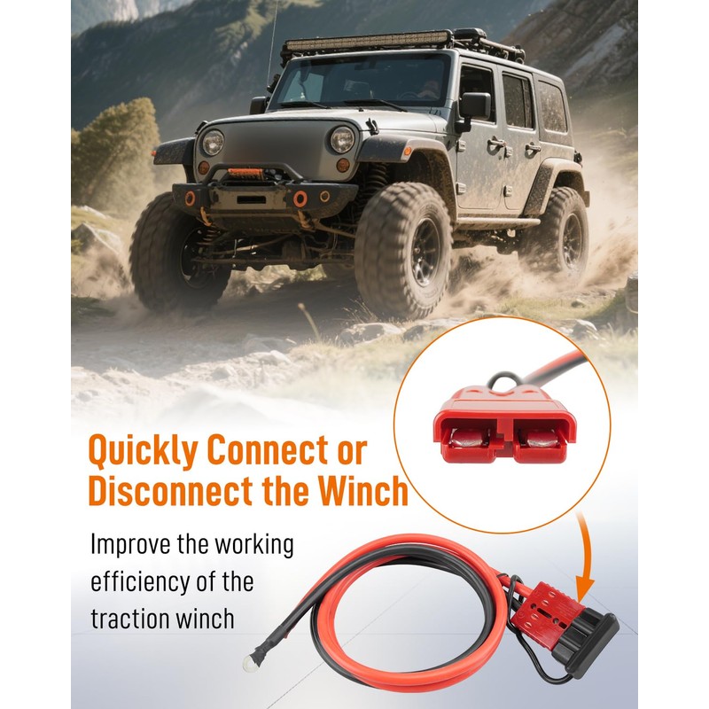 Quaneguzy Quick Disconnect Winch Power Cable 4 Gauge 4 AWG