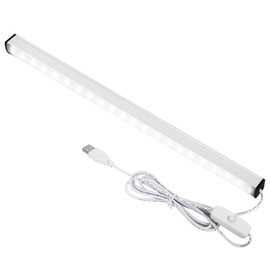 Plug-in Led Under Cabinet Lighting, 12 Inch Led Light Strip Bar, Cool White 6000k USB Led Cabinet Light, Slim Undercounter Light for Kitchen/Cupboard/Workbench/Shelf/Desk (Without Plug