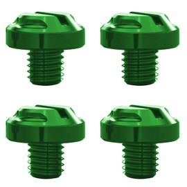 AVERZELLA 4pcs Motorcycle Green Mirror Hole Plugs 2 Regular+2 Reverse M8x1.25 (Green, M8>2 regular + 2 reverse)