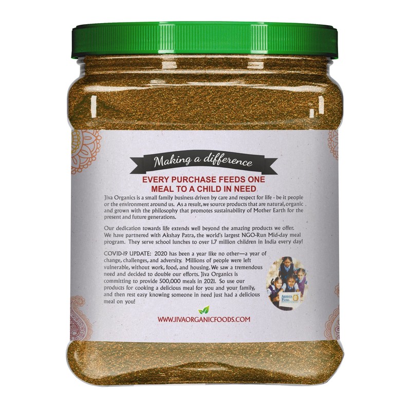 Jiva Organics Organic Garam Masala Powder 1 Pound Bulk Jar