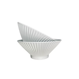 Vegeland Elegant 8 inch Ceramic Large Ramen Bowl Set Of 2. Great For - Pho Bowls Large, Udon Noodle Soup Bowls, Asian Soup Bowl, Large Noodle Bowl, Miso Soup Bowl. (Classy Offwhite)