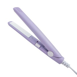 Mini Hair Iron 2 in 1 Straightener and Curling Iron Portable Ceramic-Treated Barrel for Short Hair Home or Salon Black US Type:_Purple