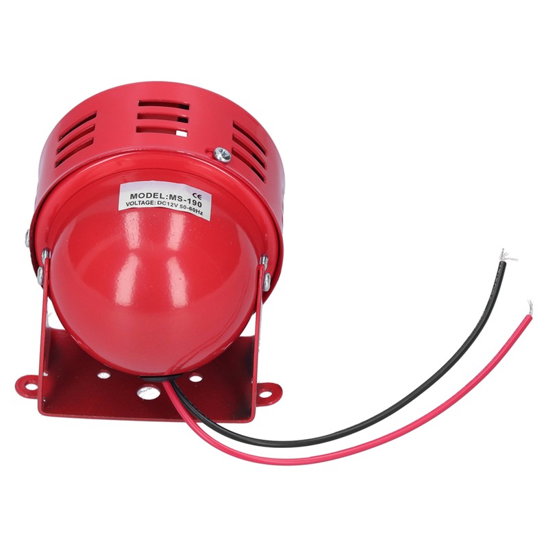 BERM Electric Motor Siren Alarm Mini Red Stainless Steel Shell