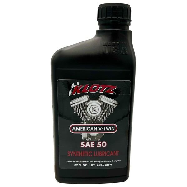 Klotz American V-Twin Engine Lubricant Straight Weight, 50WT, 32 Ounce