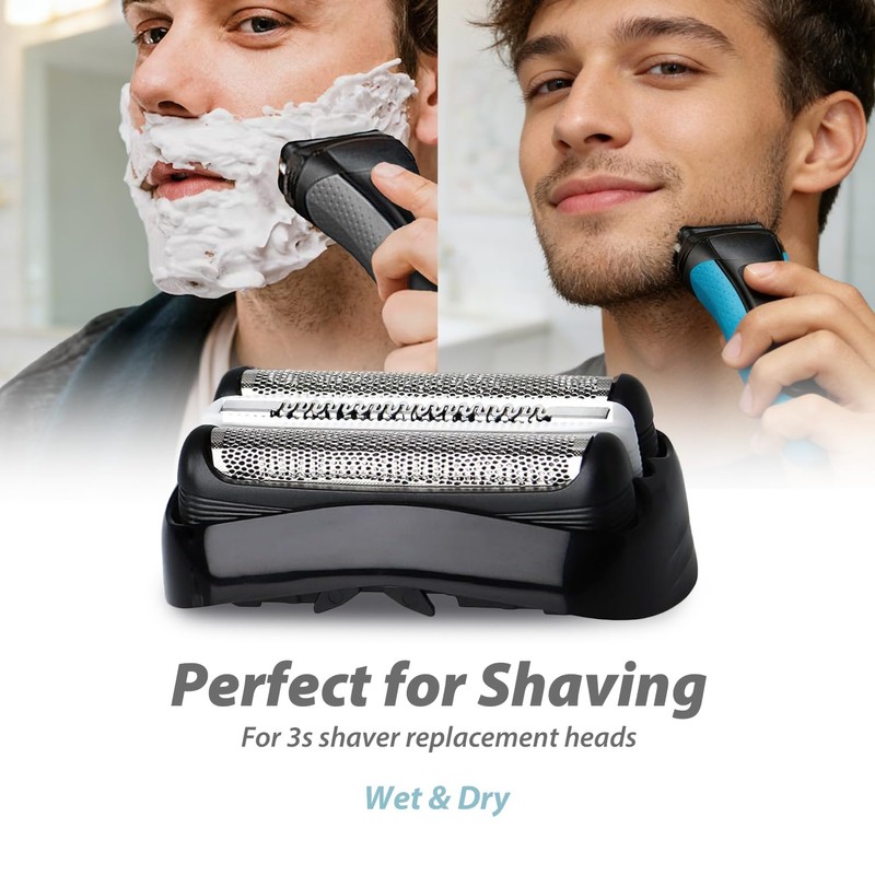 32B Replacement Shaver Heads, Compatible with Braun Series 3 Shavers
