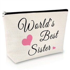 Sister Gifts from Sister Makeup Bag Birthday Gifts for Her Friends Sister Graduation Gift for Best Friend Sister Birthday Gift Cosmetic Bag Wedding Gift for Sister Christmas Friends Gifts Makeup Pouch