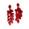 TOFBS Women's Elegant Drop Statement Tassel Earrings Rose Petals Earrings