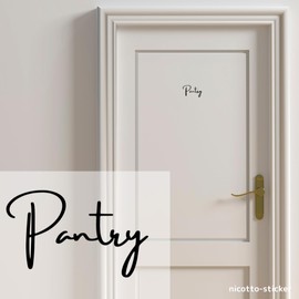 nicotto Room Sign, Door Sticker, Pantry Pantry Seal, Rental OK, Stylish, Cut, Cutting Sheet, 3.1 x 4.7 inches (8 x 12 cm), Indoor (Black)