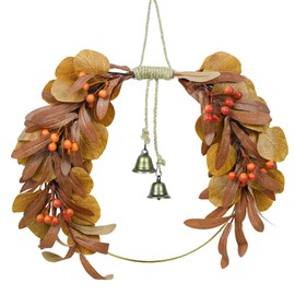 Fall Wreath for Front Door 17 Inch Autumn Wreath Harvest Wreaths with Eucalyptus Leaves Berries Olive Leaves Autumn Fall Decorations for Porch Wall Outdoor Indoor Festival Thanksgiving Party Decor