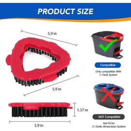 Bonison Spin Mop Head Base - Replacement Compatible with Vileda Triangle 180 Degree Scrub Brush Head Easy Wring for Bathroom Garage Kitchen Floor Cleaning(1Pc)