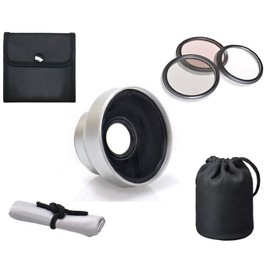 Sony HDR-XR350V High Definition 3.0X Telephoto Lens (37mm) + 3 Piece Lens Filter Kit (30mm) + Stepping Ring (30mm-37mm) + Nwv Direct Microfiber Cleaning Cloth