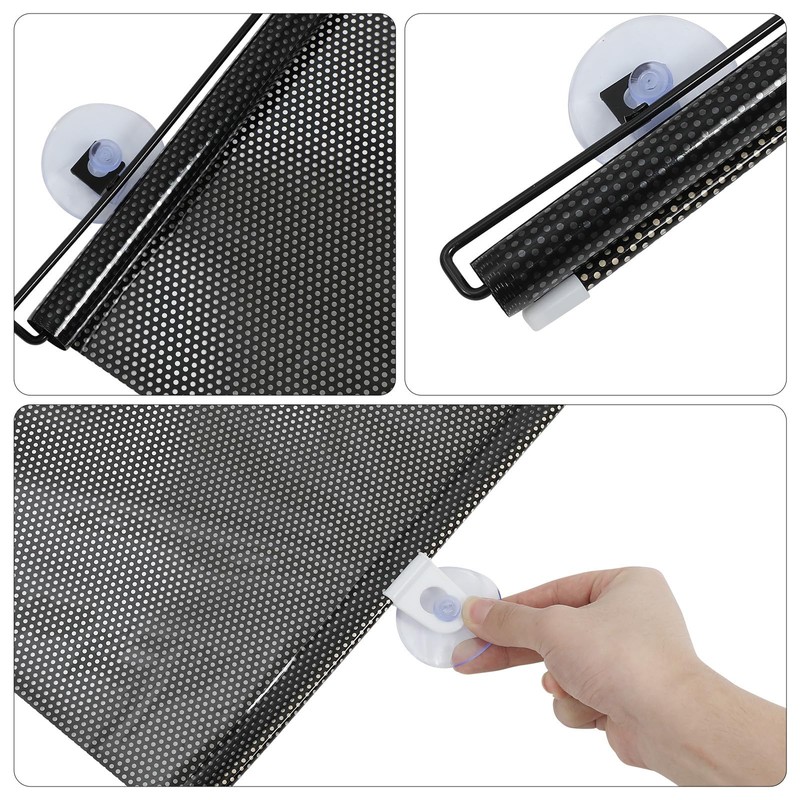 Toyvian Suction Cup Blackout Shades, No Drill Window Cover 49.21x15.74in