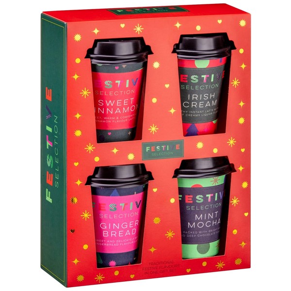 Festive Coffee Collection Boxed Gift Set Mini Cups Instant Coffee