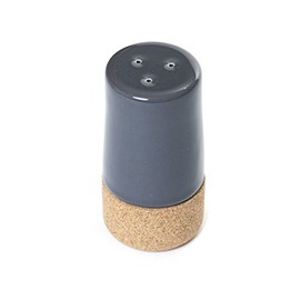 Set of two shakers for salt and pepper colour dark grey cork and ceramic
