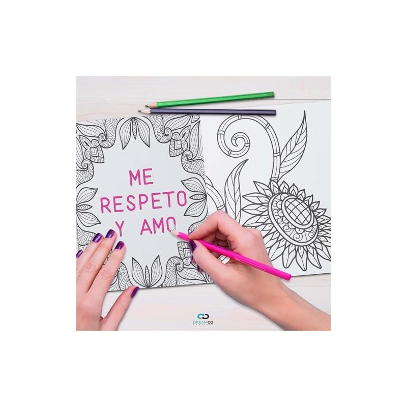 DREAMCO SUPPLIES: Libro Colorear Mandalas Antiestrés - Manifiesto - Paz