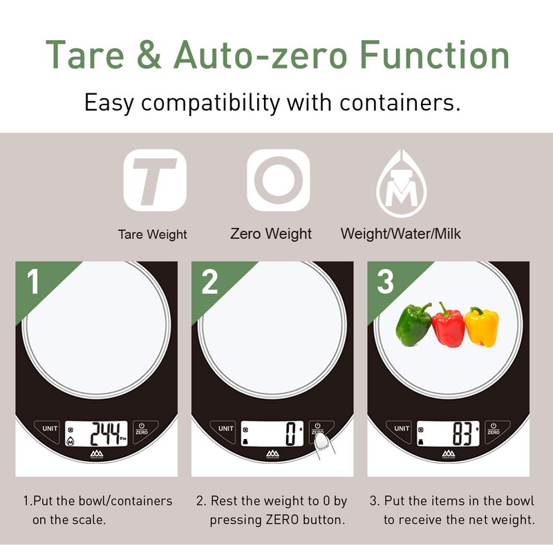 Digital Kitchen Scales Electronic Food Scales with Bowl Liquids in