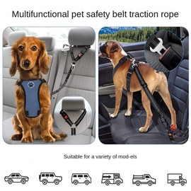 Anschnallgurt Hund Hundegurt Auto Zubehör Hundeanschnaller Hundegeschirr Sicherheitsgurt Autogurt Hunde Gurt Sicherheitsgeschirr fürs Auto, 1+1