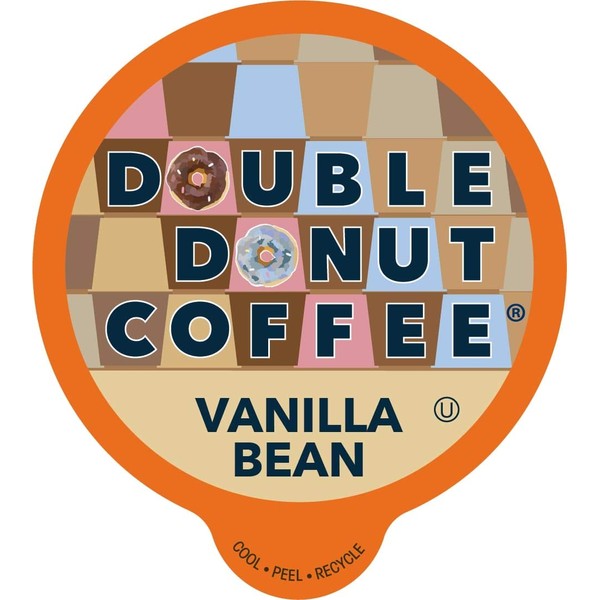 French Vanilla Coffee Pods, Vanilla Bean Flavored Coffee in Recyclable Single Serve Vanilla Pods for the Keurig K Cups Coffee Makers, From Double Donut - 24 cups
