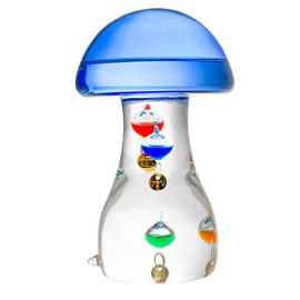 Lily's Home Mushroom Galileo Thermometer, from 64ºF to 80ºF, Ideal Gift for Friends & Family, Holiday Gift, Indoor or Outdoor Home Décor, Stylish Design for Any Room (3.15” x 5.55”)