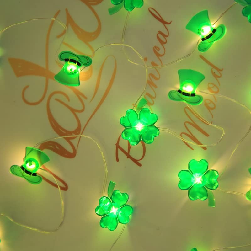 HEZHFA St. Patrick's Day Four-Leaf 13FT 40 LEDs Clover String
