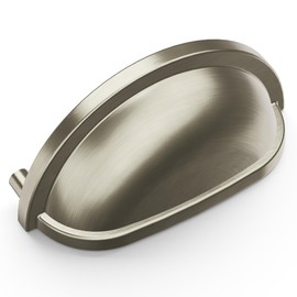 Hickory Hardware 5 Pack Solid Core Kitchen Cabinet Pulls, Luxury Cabinet Handles, Hardware for Doors & Dresser Drawers, 3 Inch Hole Center, Satin Nickel, Williamsburg Collection