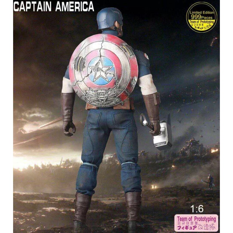 Crazy Toys Figura Steve Rogers Capitan America Martillo Mjolnir 30cm