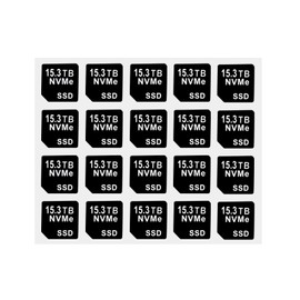 20PCS Capacity Sticker Label for Hard Drive Tray Caddy DXD9H 0DXD9H X7K8W 0X7K8W, Compatible with Dell PowerEdge 16th-14th Gen r740 r640 r440 r340 r750 r650 r550 r760 r660 r6625, 15.3TB, NVME, SSD