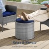 Best Choice Products Round Wicker Ottoman, Multipurpose Outdoor Furniture for