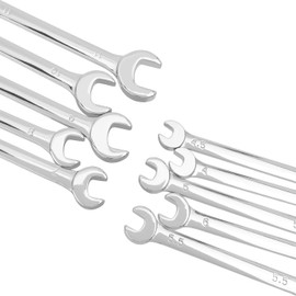 Treki 10 Piece Mini Wrench Set [4-11 mm] Short Open-End Spanner Flat Metal Combination Spanner Small Torx Double Open-Ended Spanner Set Wrench Set for Narrow Area for Repair