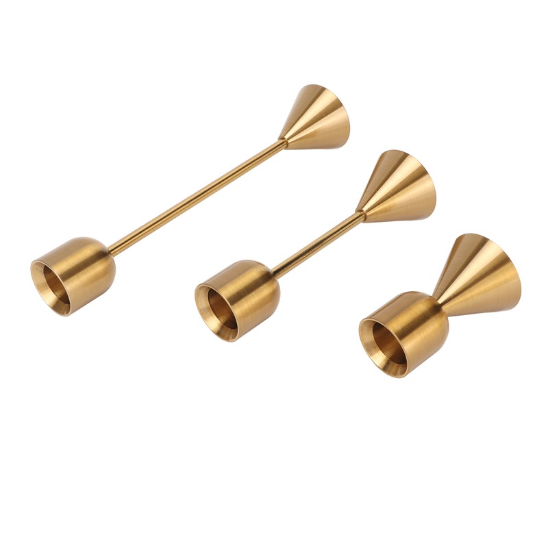 3 Pcs Candle Holders Different Heights Gold Candlestick Holders Taper