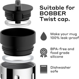 BOBBER Tumbler Silicone O-Rings for Twist Lid - BPA-Free, Safe, Dishwasher Safe, Replacement Seals for Travel Mugs