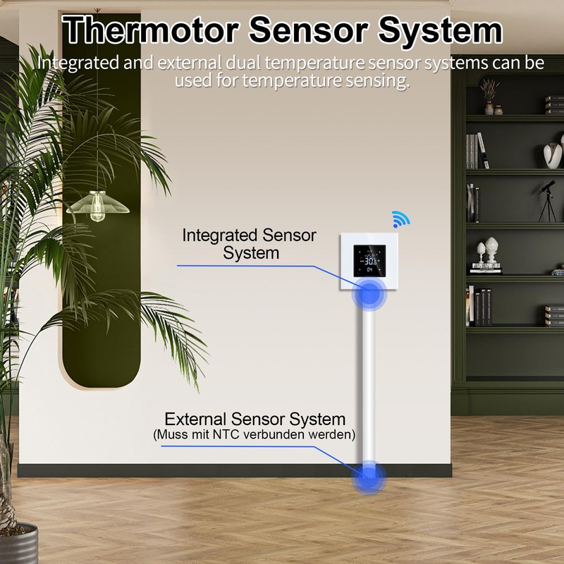 JIMEIDA Smart Thermostat Heating White Floor Heating Chamber with Alexa