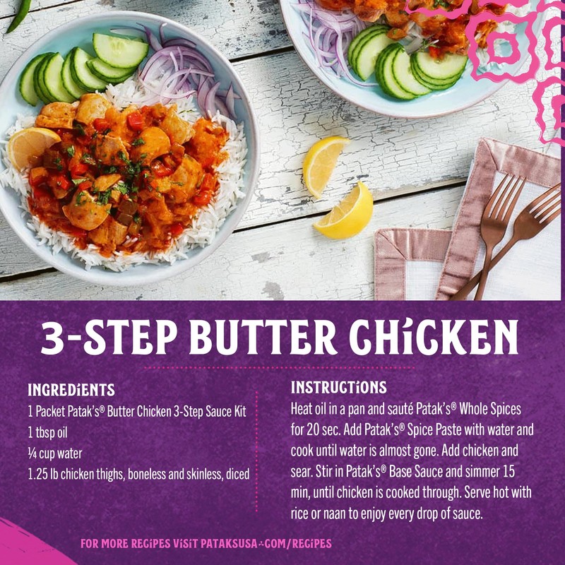 Patak’s Butter Chicken 3-Step Sauce Kit - Mild & Creamy