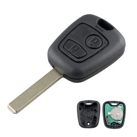Heart Horse Remote Control Key Replacement for Peugeot 307 Citroen C1 C2 C3 Xsara, 2 Buttons Remote Car Key Case with 433Mhz ID46 Chip VA2 Blade, Peugeot 307 Remote Key Case, C3 Remote Key