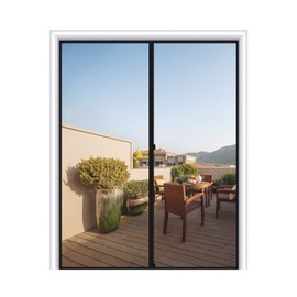MAGZO Magnetic Screen Door Fit Door Size 72 x 96, Fiberglass Sliding Door Mesh Curtain with Heavy Duty-Grey