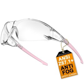 HTS HUNTERSKY S239 Protective Clear pink Small Safety Glasses women youth protecting eyes from wind dust proof night bike riding cycling running lab chemistry goggles