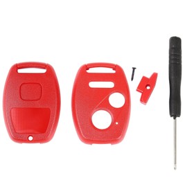 SELEAD 1 Pcs Key Fob Shell Cover (Red) 3 Buttons for Honda Accord for Civic EX for Pilot for CR-V for Ridgeline Odyssey 2003-2015