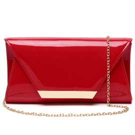 Patent Leather Envelope Clutch Womens Evening Handbag Stylish Shoulder Bag Purse for Christmas Wedding Party Prom