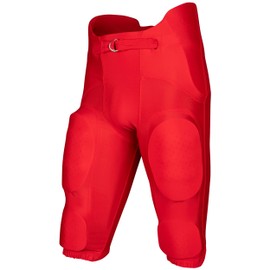 Champro Boys' Bootleg 2 Integrated Football Pants with Built-in Pads, Scarlet, Youth Small