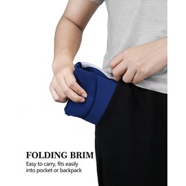 GADIEMKENSD Kids Hat Foldable Toddler Baseball Cap Quick Drying Breathable Summer Running Cap Adjustable UPF 50+ Sun Hat for Sports Sailing Cricket Travel Gifts for Boys Girls Blue/White, 52 cm