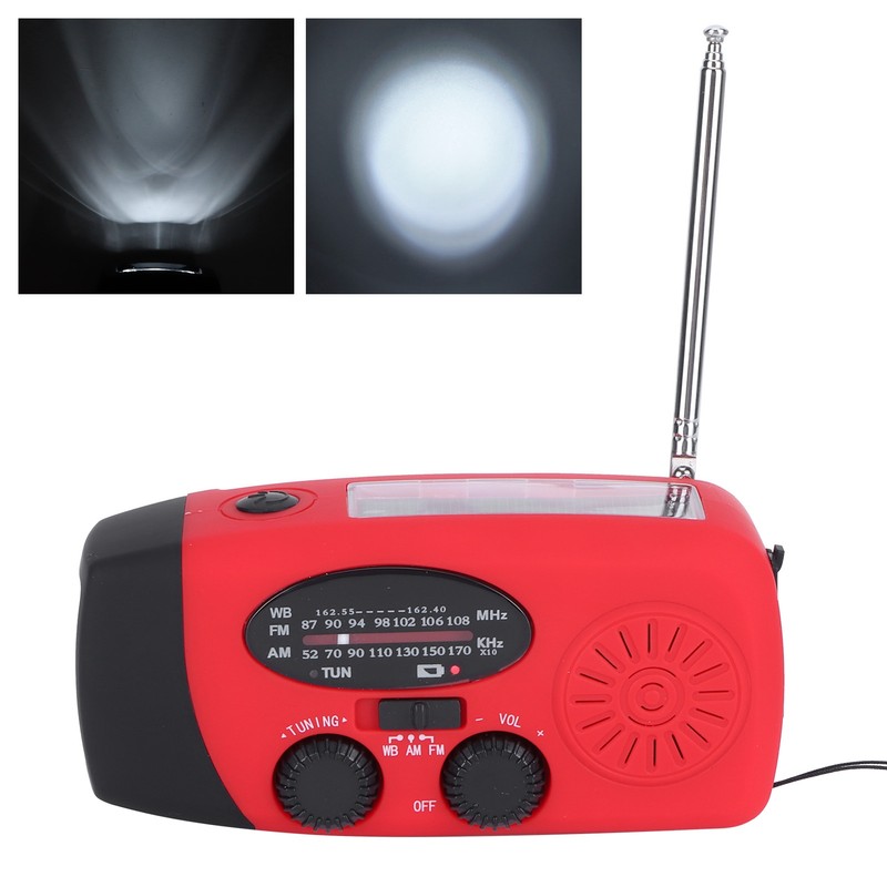 QQT088 ABS Solar Energy Emergency Multifunction Hand Crank Radio Support